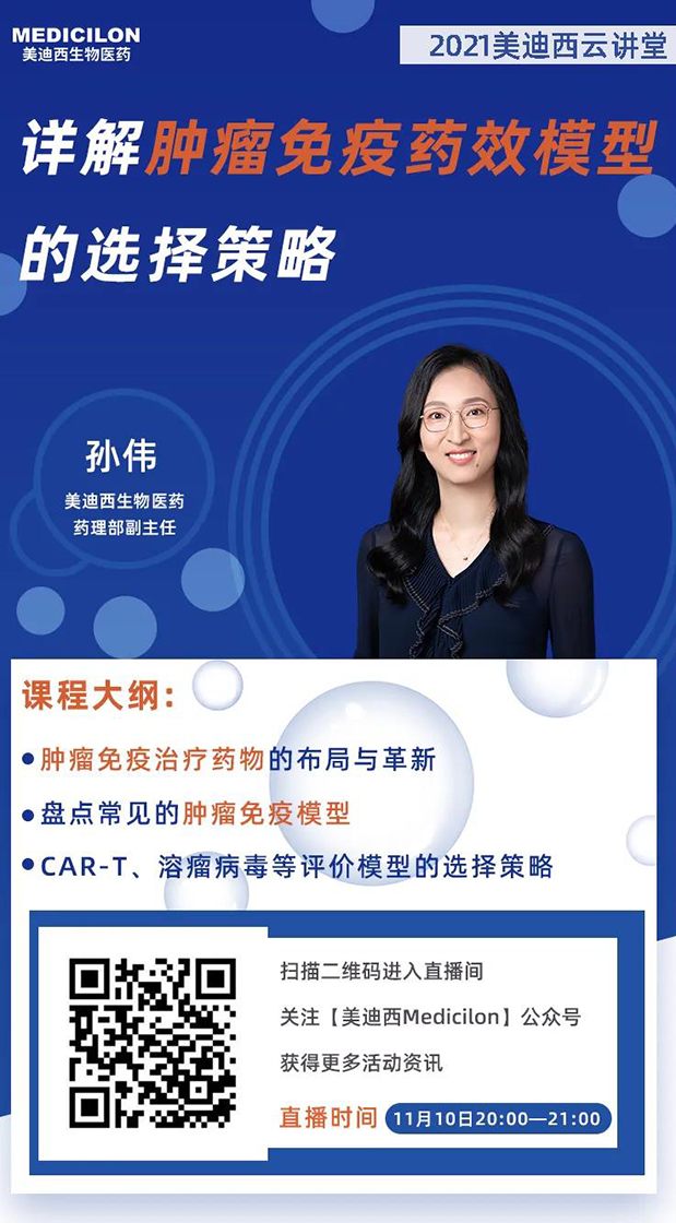 K8官网药理部副主任孙伟将为大家带来专题报告《详解肿瘤免疫药效模型的选择策略》.png
