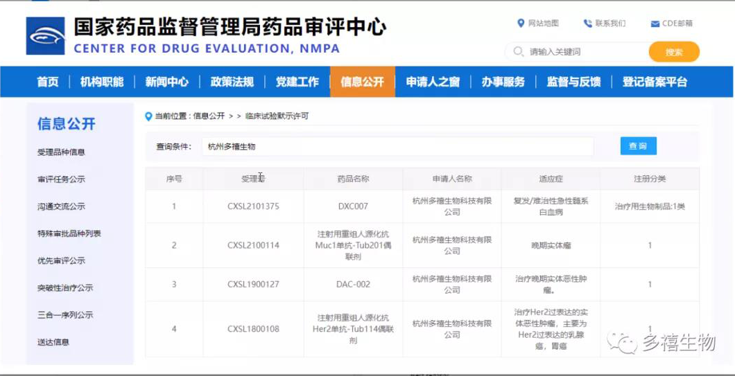 DXC007获批临床信息（图片来自NMPA官网）.png